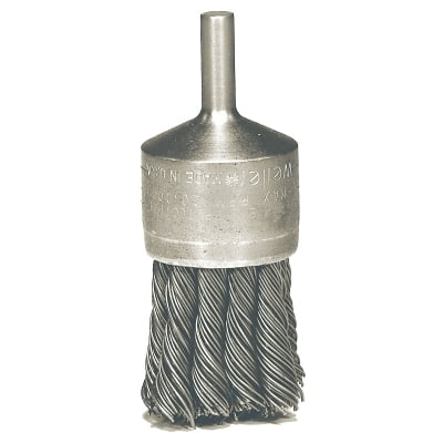 Hollow-End Knot Wire End Brush, Stainless Steel, 22,000 Rpm, 1-1/8 In X 0.014 In | Bundle of 5 Each