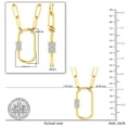 thumbnail image 5 of Dazzlingrock Collection Round White Diamond Oval Carabiner Paperclip Gold Chain Pendant Necklace for Women (0.16 ctw, Color I-J, Clarity I2-I3) in 10K Yellow Gold, 5 of 6