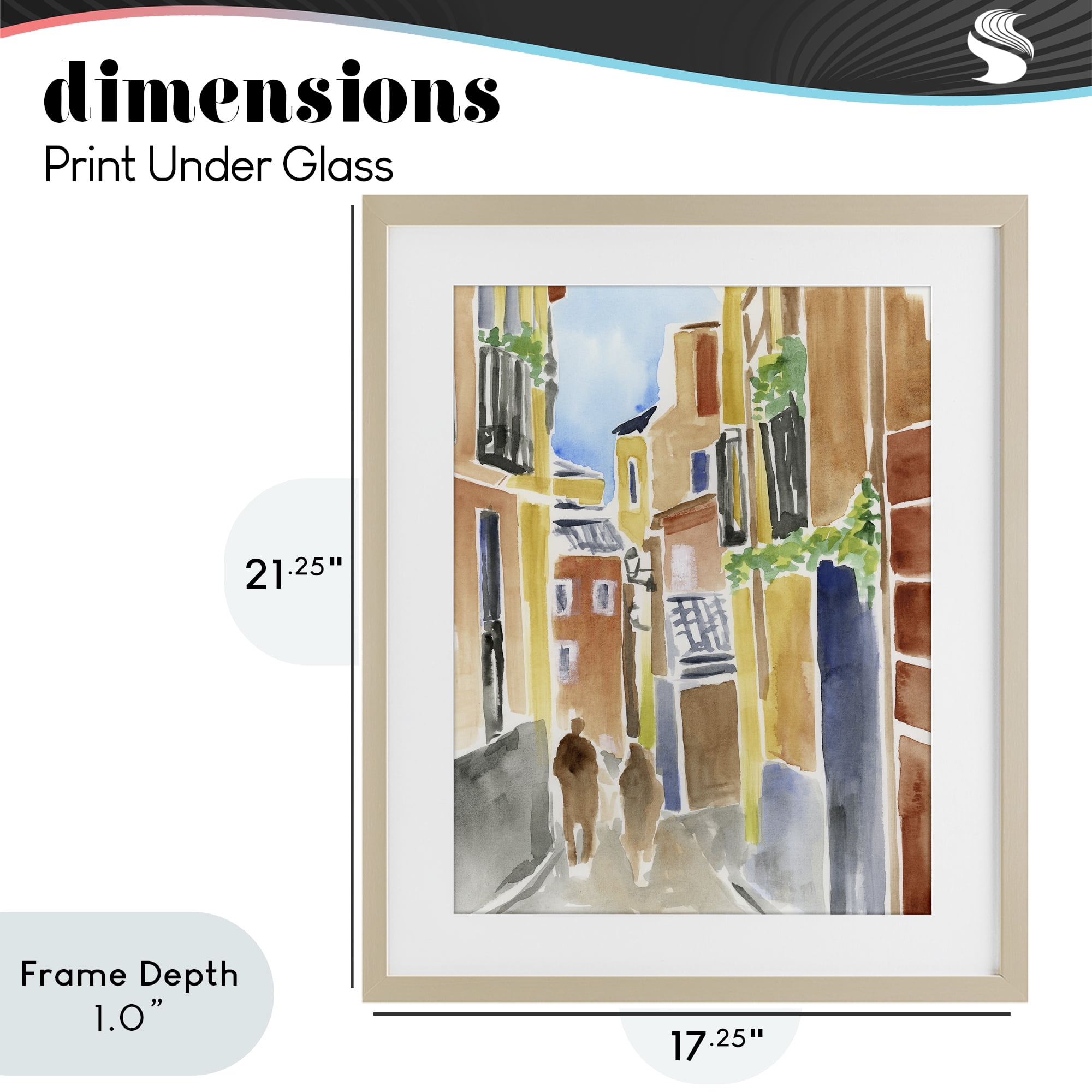 Stupell Industries Calles de Madrid Architecture Birch Framed Print Under Glass, design by June Erica Vess
