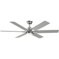 thumbnail image 2 of Dallam Collection 60 in. Six-Blade Brushed Nickel Transitional Ceiling Fan with Integrated CCT-LED Light, 2 of 3