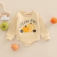thumbnail image 3 of Douhoow Autumn Halloween Baby Jumpsuit Infant Cartoon Pumpkin Letter Print Long Sleeve Bodysuit, 3 of 7