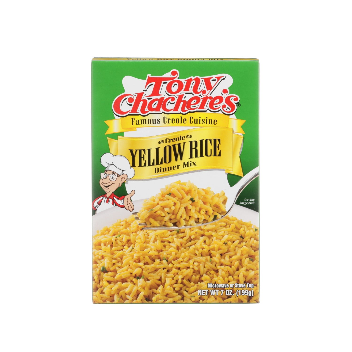 (3 pack) Tony Chachere’s, Yellow Rice, Dinner Mix, Cajun, 7 oz, Shelf-Stable