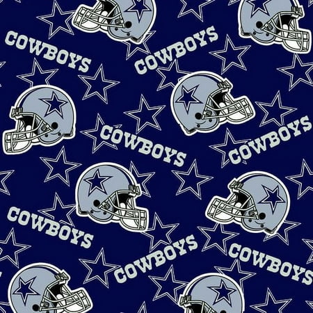 NFL Dallas Cowboys 58" 100% Polyester Fleece Sports Logo Fabric By the Yard, Blue