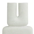 thumbnail image 6 of DecMode 15" Abstract Dual Opening U-Shaped White Ceramic Vase with Glossy Speckled Texture, 6 of 14