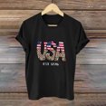 thumbnail image 2 of GERsome 4th of July T-Shirt American Flag Shirts for Women Short Sleeve Crewneck USA Print Patriotic Tops Stars and Stripes Tees S-2XL, 2 of 4
