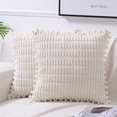 thumbnail image 5 of 2 paquetes de fundas de almohada decorativas de 18.0 x 18.0 in para sofá, cama, sala de estar, decoración del hogar estilo bohemio, pana suave, 5 of 5