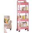 thumbnail image 1 of XINQIHANG Chariot de Rangement - Chariot de Rangement Mobile, Étagère à Livres, Chariot de Rangement Roulant Réutilisable, Étagère à Livres Mobile pour Cuisine, Chambre, Salon et Buanderie, 1 of 7