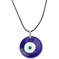 thumbnail image 1 of Evil Eye Pendant Necklace Glass Leather Rope Chain Turkey Protection Lucky Necklace Ladies Mens---Product code 57149, 1 of 5