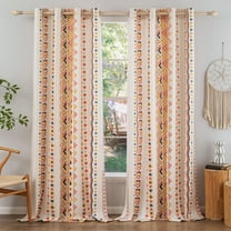 DONGPAI 2 Panels Bohemian Stripe Curtains, 52 x 108 Inch Geometric Print Grommet Indoor Outdoor Curtains Light Blocking for Living Room Bedroom Porch