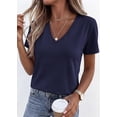 thumbnail image 5 of FreshPretty V Neck T Shirts for Women Summer Tops Spring Short Sleeve Dressy Casual Blouses Basic Tees Fashion Clothing, 5 of 7