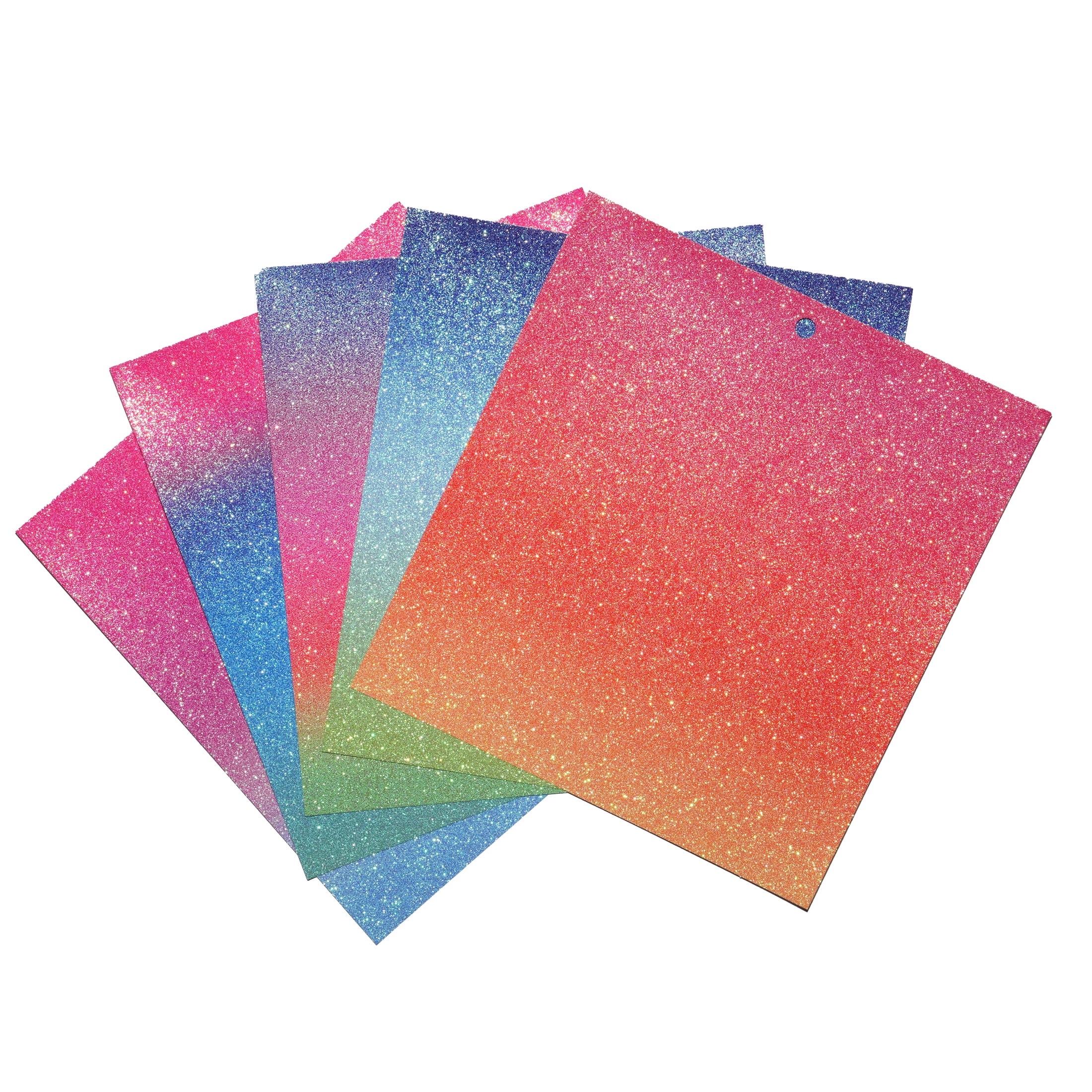 6" x 6.5" Bright Ombre Glitter Cardstock Paper Pad by Recollections - Acid and Lignin Free Paper for Scrapbooks - Arts & Crafts - 6 Pack