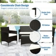 thumbnail image 2 of 4 Pieces Outdoor Furniture, Sofa Wicker Conversation Set with Two Single Sofa, One Loveseat, Tempered Glass Table, Patio Furniture Sets for Porch Poolside Backyard Garden, Q16399, 2 of 10