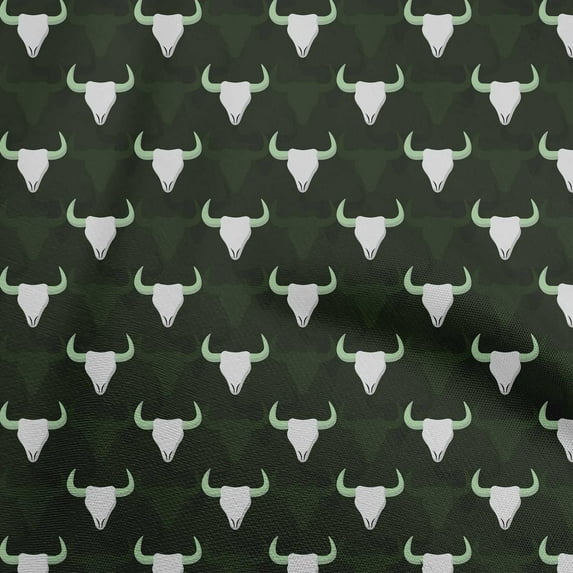 oneOone Rayon Dark Green Fabric Cowboy Fabric For Sewing Printed Craft Fabric By The Yard 56 Inch Wide