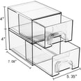 thumbnail image 2 of ZHIAI 2 Pack Clear Stackable Cosmetic Organizer, Acrylic Drawer, Plastic Organizer for Dresser, Vanity, Kitchen Cabinet, Pantry, Home Organization and Storage, 2 of 6
