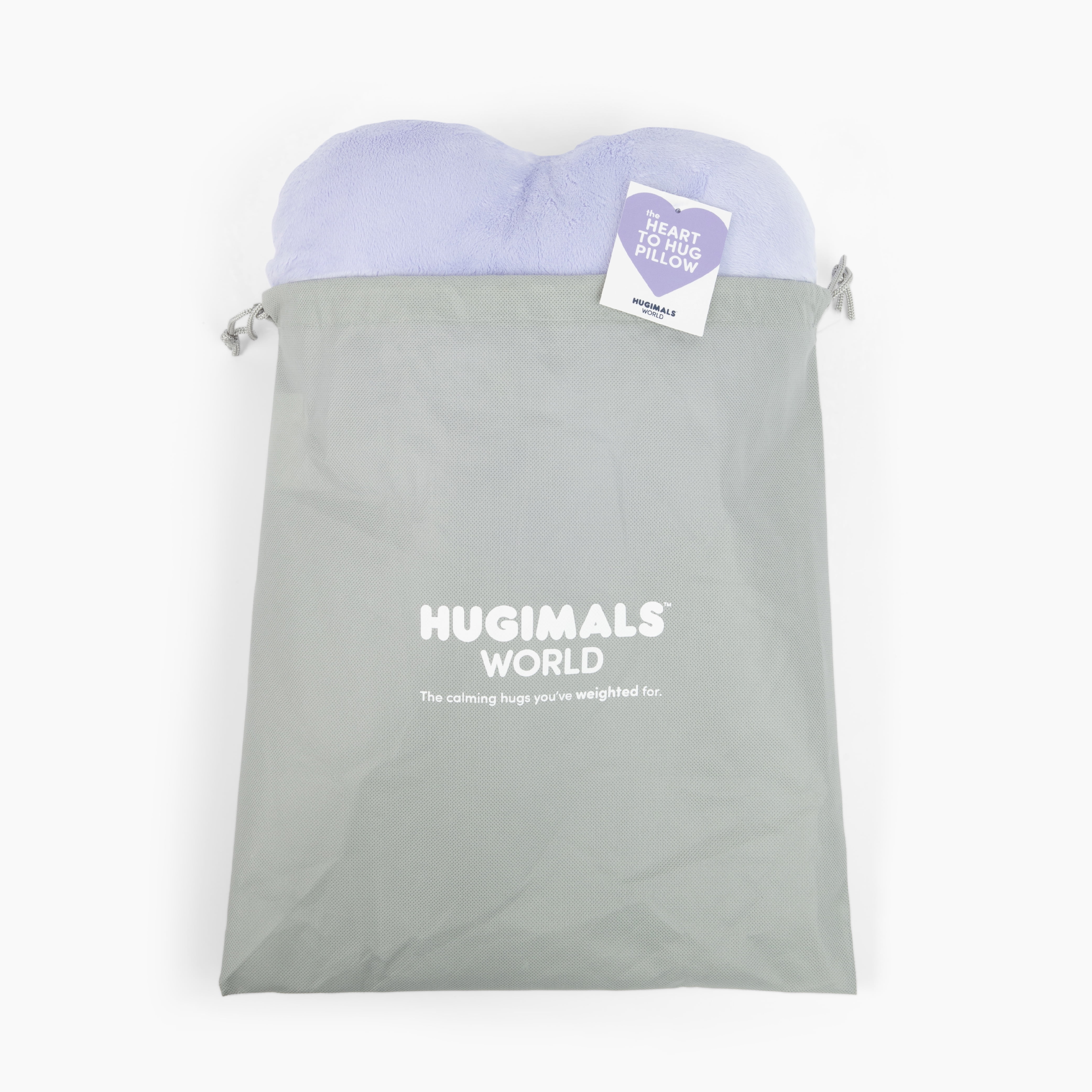 Hugimals Heart to Hug Pillow in Lavender | 5 lb Cozy Weighted Pillow for Self Care Ultra Soft Sensory Anxiety and Stress Relief Pillow for Comfort, Relaxation, Sleep - for Adults and Teens