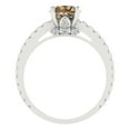 thumbnail image 4 of Clara Pucci 14K White Gold Solid Gold Champagne Solitaire with Accents Anniversary Ring for Women - 1.465 cttw Round Cut, 4 of 8