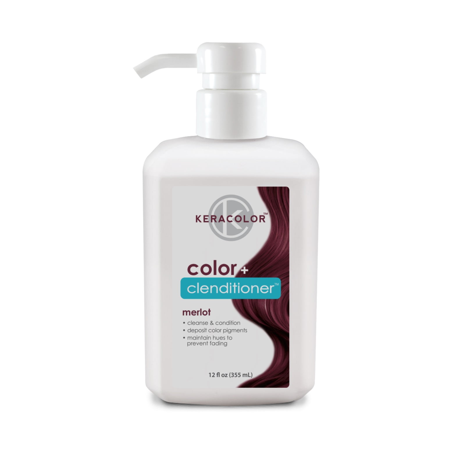 Keracolor Color Clenditioner Conditioning Cleanser, 12 oz (Merlot