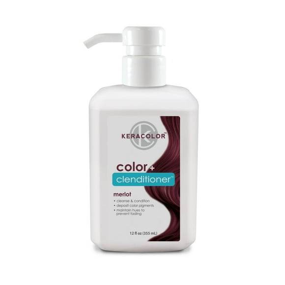 Keracolor Clenditioner MERLOT Hair Dye - Semi Permanent Hair Color Depositing Conditioner, Cruelty-free, 12 Fl. Oz.