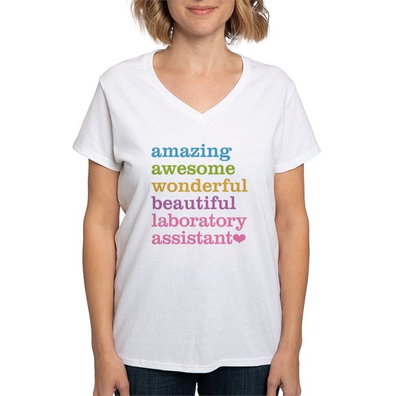 CafePress - Amazing Laboratory Assistant T Shirt - Womens Cotton V-Neck T-shirt