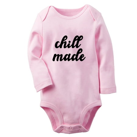 

Chill Made Funny Rompers Newborn Baby Unisex Bodysuits Infant Jumpsuits Toddler 0-12 Months Kids Long Sleeves Oufits (Pink 6-12 Months)