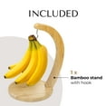thumbnail image 3 of JS Gourmet Bamboo Banana Stand Holder with Hanging Hook, Ideal for Kitchen Decor, 3 of 8