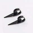 thumbnail image 2 of Pendientes colgantes de aro con forma de estrella hueca triangular de acero inoxidable, color negro, 2 of 5