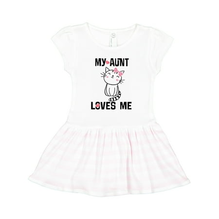 

Inktastic My Aunt Loves Me Kitty Gift Toddler Girl Dress