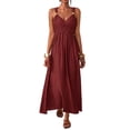 thumbnail image 3 of Lenpel Wedding Guest Dresses for Women Elegant V Neck Sleeveless Tank Dresses Fashion Pleated High Waist Dresses for Evening Party Cocktail, 3 of 6