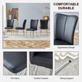 thumbnail image 2 of 2-Piece Modern PU Leather Upholstered Dining Chairs with Curved Backrest, Minimalist Armless Kitchen Chairs with Metal Legs, Comfy Side Chairs for Dining Room, Kitchen, Living Room, Office,  Black, 2 of 9