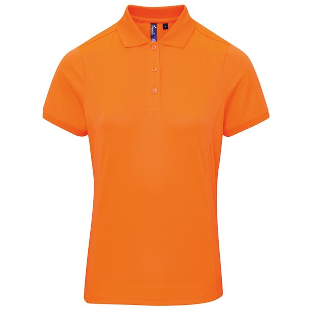 Premier- Polo de manga corta Coolchecker para mujer (Naranja neón)