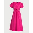 thumbnail image 4 of Scoop Women's Cut Out Midi Dress with Puff Sleeves, Sizes XS-XXL, 4 of 4
