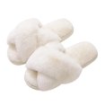 thumbnail image 1 of Pantuflas mullidas para mujer Evshine con tira cruzada y memoria de espuma, talla 7-8, 1 of 6