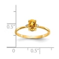thumbnail image 3 of 14K Yellow Gold Ring Band with Stones (11) November Citrine Oval Diamond Round White, Size 8, 3 of 5