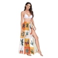 thumbnail image 2 of FORMRS Womens Beach Sarong Semi-Sheer Bikini Wrap Skirt Swimsuit Cover-ups, Cartoon Plants, 2 of 7