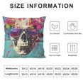 thumbnail image 5 of Skull with Glasses and Butterflies' Abstract Throw Lumbar Cushion Pillow Cover for Living Room, Sofa, 5 of 5