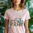 thumbnail image 5 of Just Pray Cross Christian Leopard Print T-Shirt, Heliconia, Size 2XL, 5 of 6