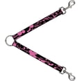 thumbnail image 1 of Dog Leash Splitter Splatter Black Pink 1 Foot Long 1 Inch Wide, 1 of 1