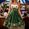 thumbnail image 2 of WAGUTH Women's Oktoberfest Print Dirndl Dresses Sleeveless Midi-Length Dress A‑Line Swing Dress for Beer Festival Party, 2 of 5