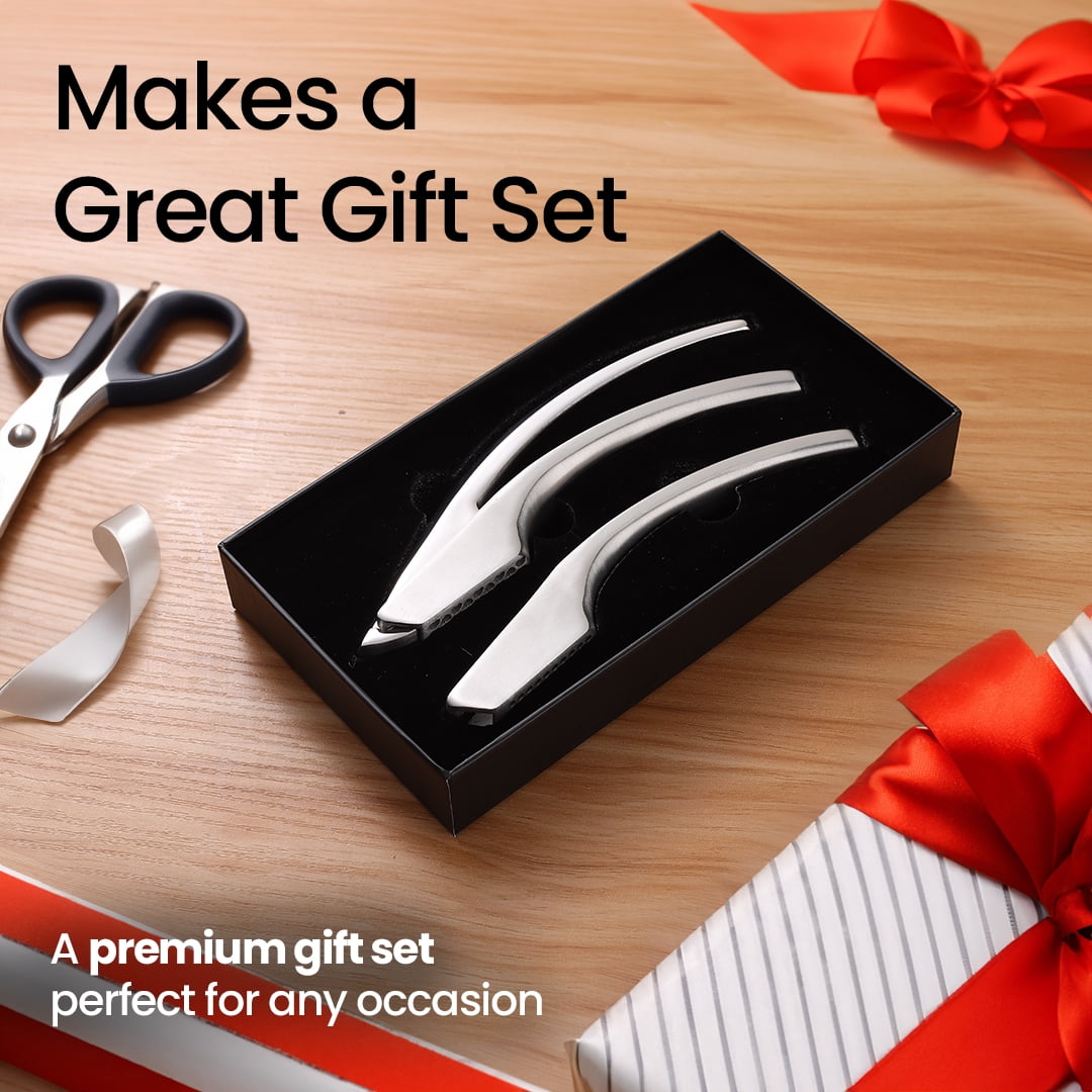 Gourmet Easy -No Peeling Required Stainless Steel Garlic Press with Two Detachable Handles for Coarse & Fine Mincing - Premium Garlic Mincer Tool, Easy to Clean, Dishwasher Safe Garlic Crusher