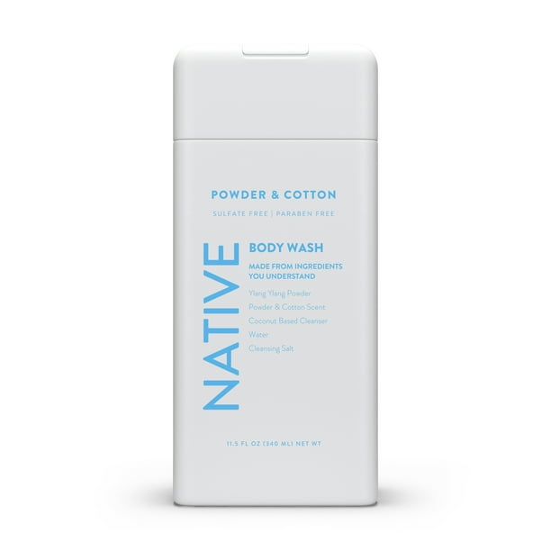 Native Natural Body Wash, Powder and Cotton, Sulfate Free, 11.5 oz ...