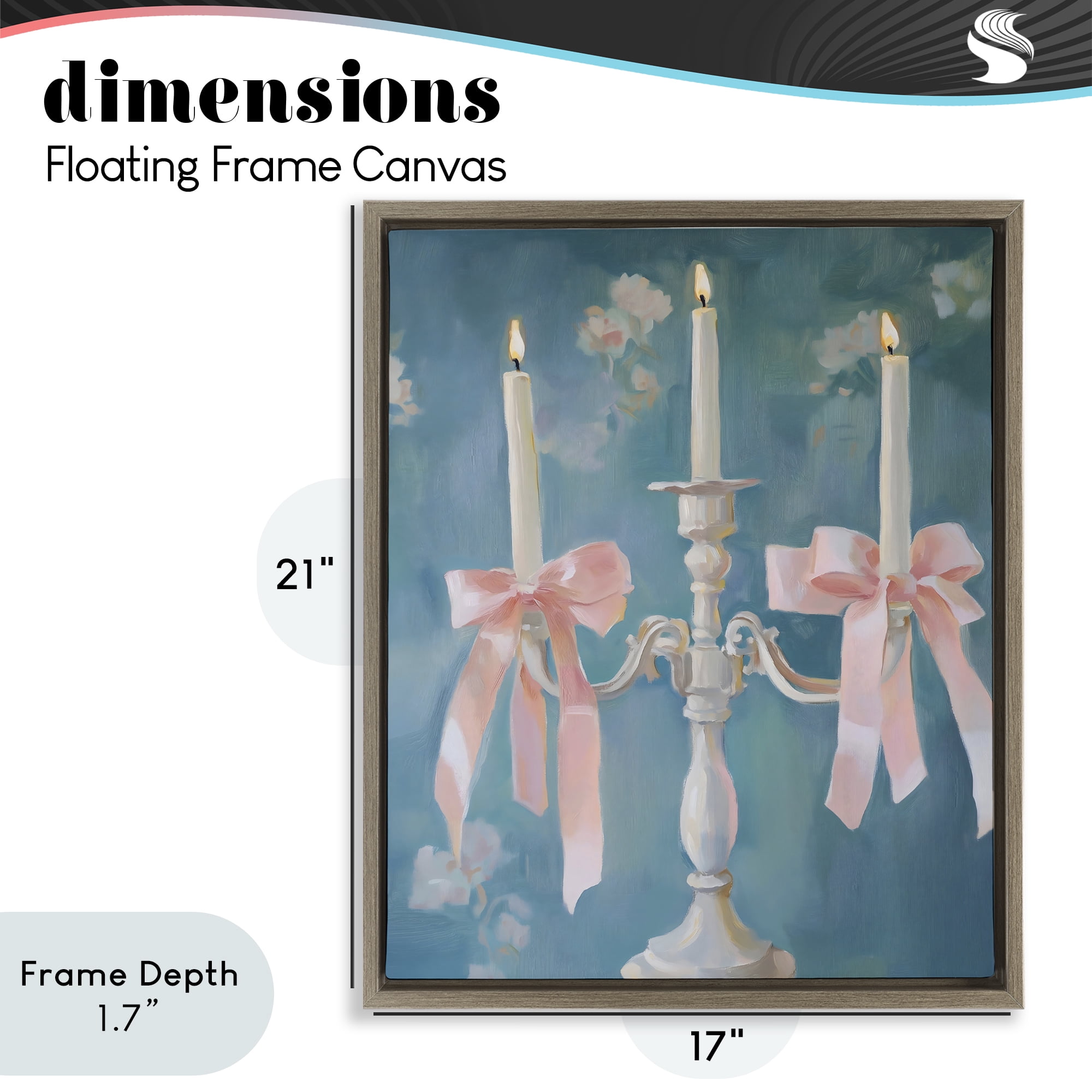 Stupell Industries Elegant Coquette Candelabra Brown Framed Floater Canvas Wall Art, design by The Prints Vibe