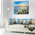 thumbnail image 2 of Designart Rocky Coogee Beach in Sydney - Seashore Throw Pillow - 16x16, 2 of 4