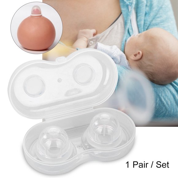 Qiilu 1 Pair/Set Silicone Nipple Corrector Nipple Pullers for Flat Inverted Nipples Breastfeeding Aid, Nipple Pullers, Silicone Nipple Corrector