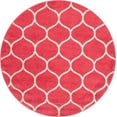thumbnail image 3 of Unique Loom Trellis Frieze Collection Area Rug - Rounded (4' 1" Round Pink/Ivory), 3 of 7