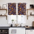 thumbnail image 2 of Orange Purple Spring Floral Kitchen Curtains Window Panels, Vintage Botanical Summer Flower Insulated Window Treatment Curtain, Grommet Curtains for Bedroom/Living Room/Bathroom, 2 Piece 27.5"Wx39"L, 2 of 8