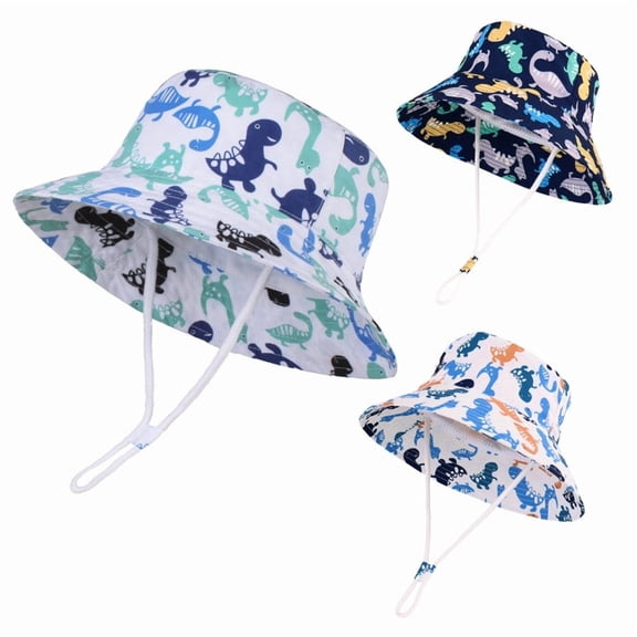 Jamicy Baby Toddlers Sun Hat for Kids Toddler Boys Girls Wide Brim Summer Outdoor Hat Baby Bucket Hat with Chin Strap