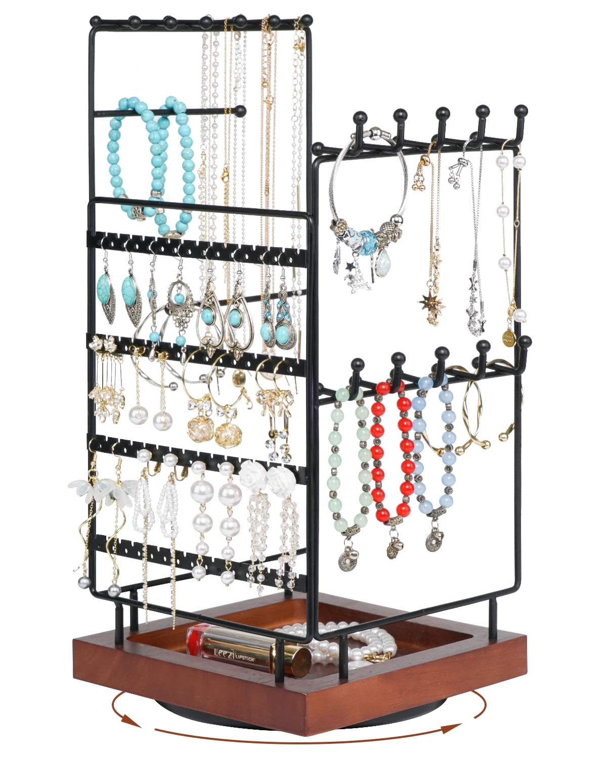 MetWoods Rotating Jewelry Organizer Stand Earring holder, Necklace