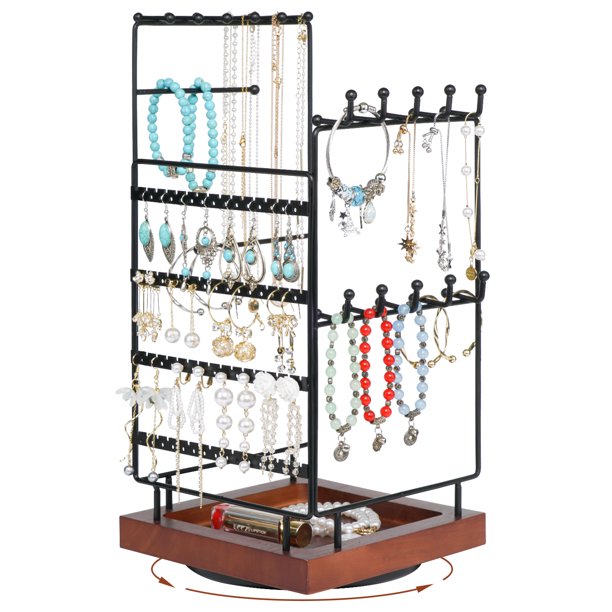MetWoods Rotating Jewelry Organizer Stand Earring holder, Necklace