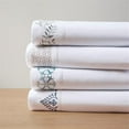 thumbnail image 5 of Madison Park 4-Piece Contemporary Fabric Sheet Set in White/Green, 5 of 14