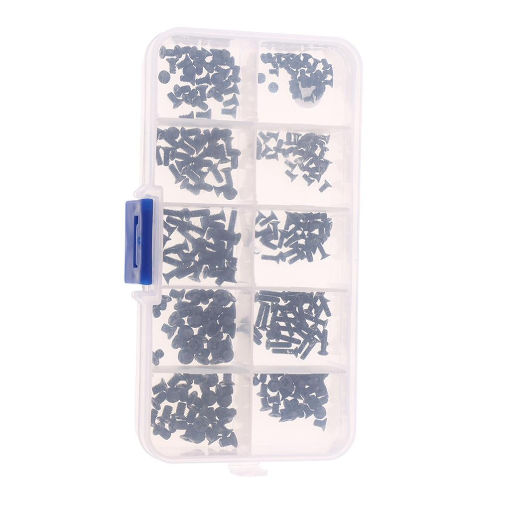 funtasica 2x300Pcs M2/M2.5/M3 Head Machine Screws Assortment , Black+Black, 4 Pcs
